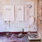 'MANGEL'  2016 - Installation - Wood ash, charcoal on paper
